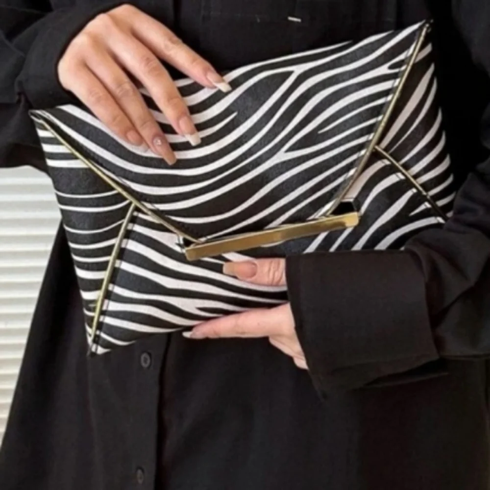 Zebra Striped Bag Clutch Animal Print Excellent pre loved condition Like New